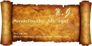 Mendelovits József névjegykártya